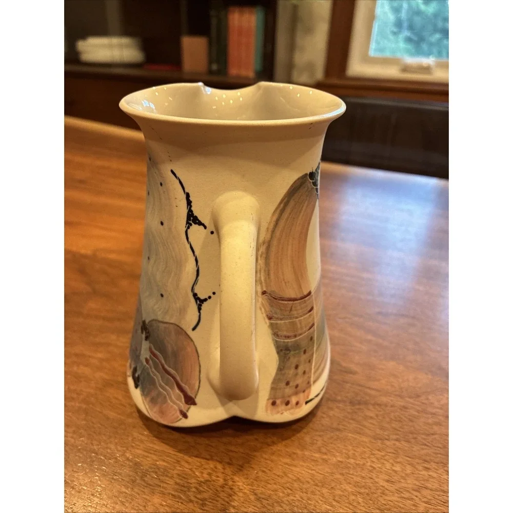 James Rothrock RARE Early Abstract Art Pottery Porcelain Pitcher 1991